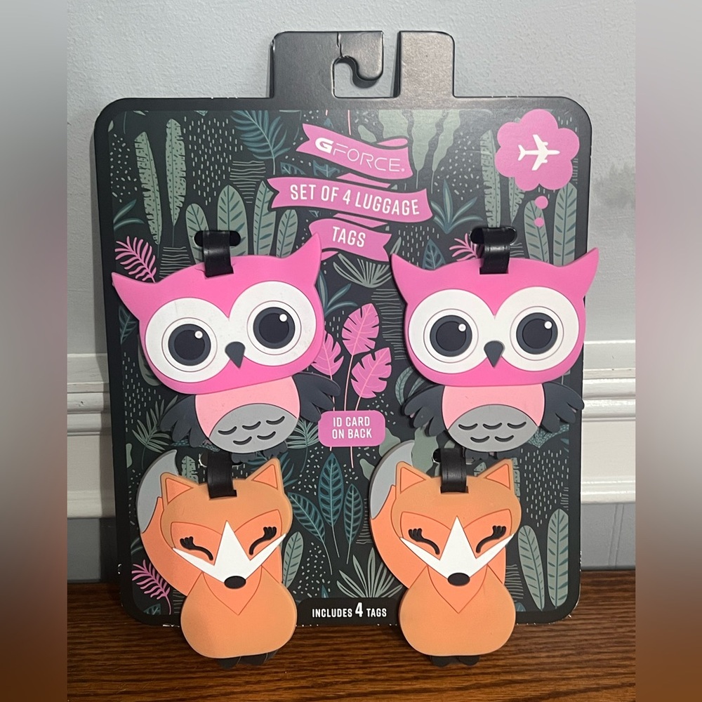 NWT-G-Force Owl and Fox Luggage Tags Set